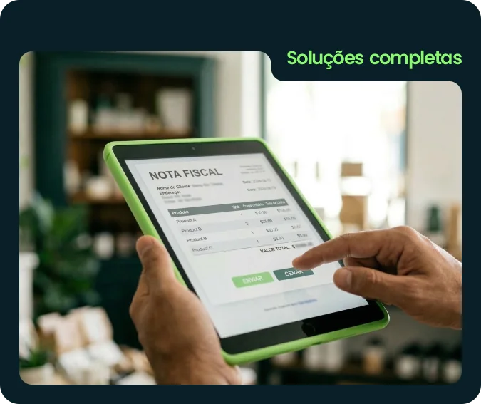 Tela de emissão e gestão de notas fiscais